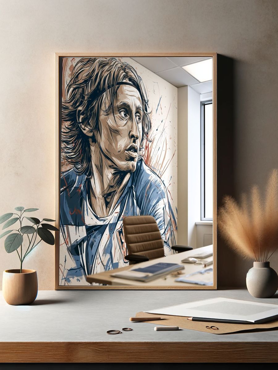 Dynamic Football Portrait Poster. — room view 2