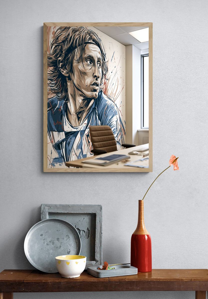 Dynamic Football Portrait Poster. — room view 3