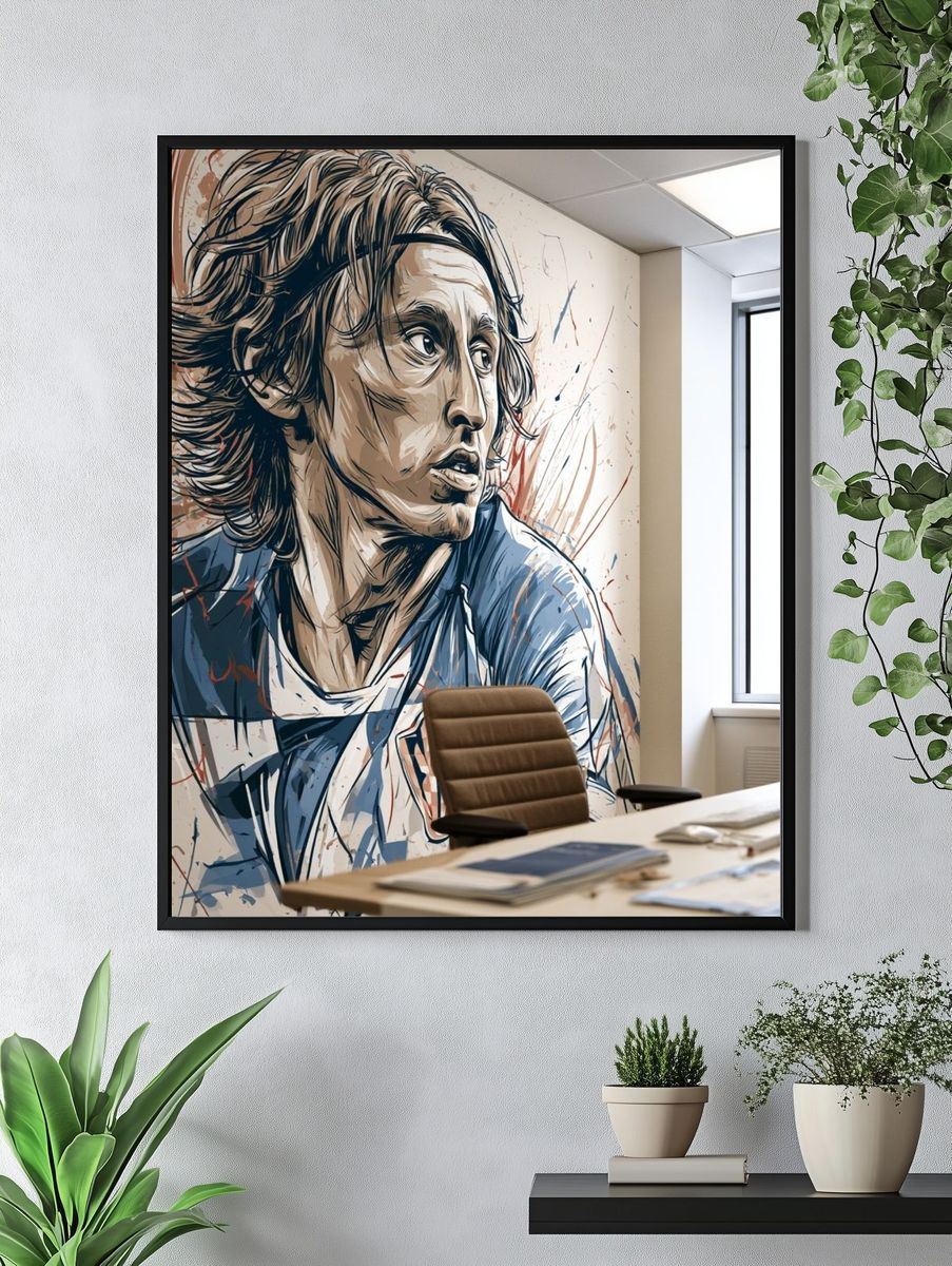 Dynamic Football Portrait Poster. — room view 4
