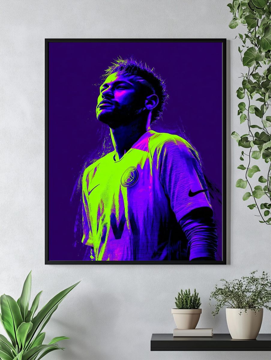 Neon Football Portrait Poster. — room view 4