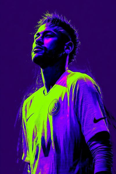 Neon Football Portrait Poster. poster
