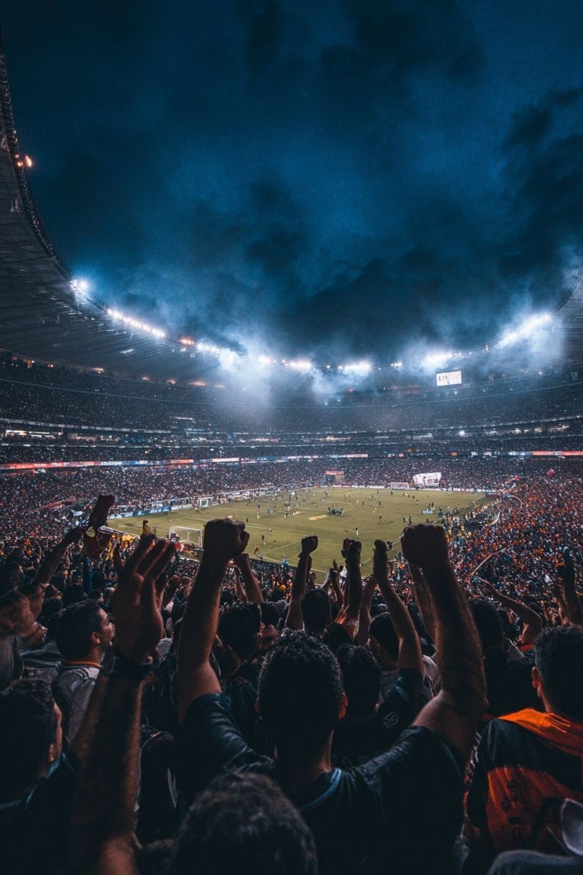 Night Stadium Crowd Photography Poster. poster detail