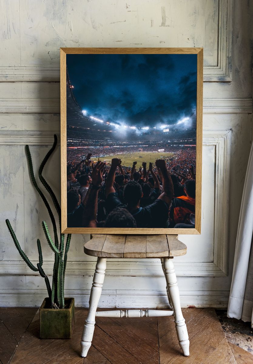 Night Stadium Crowd Photography Poster. room preview