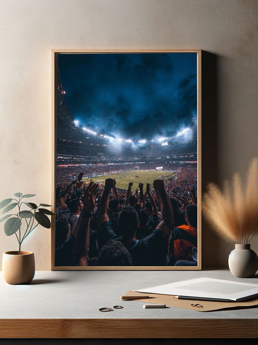 Night Stadium Crowd Photography Poster. — room view 2