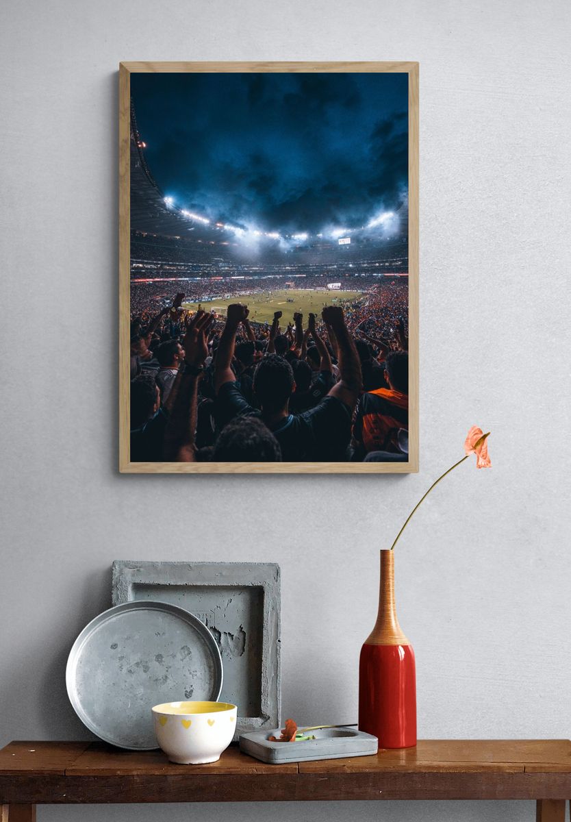 Night Stadium Crowd Photography Poster. — room view 3