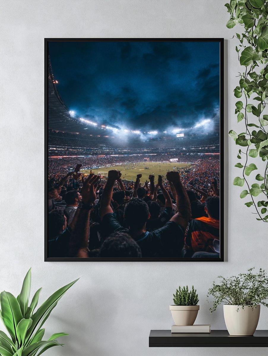 Night Stadium Crowd Photography Poster. — room view 4