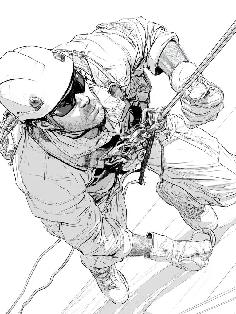 Rock Climber Line Art Poster. poster detail