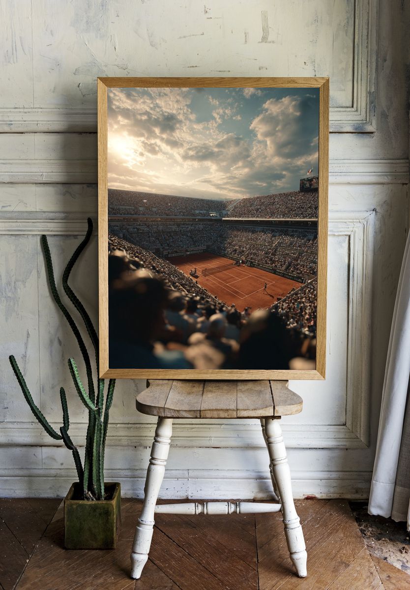 Clay Court Stadium Sunset Poster room preview