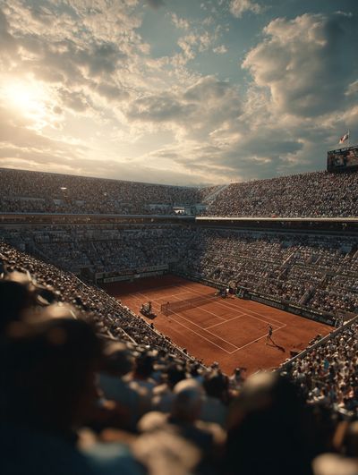 Clay Court Stadium Sunset Poster