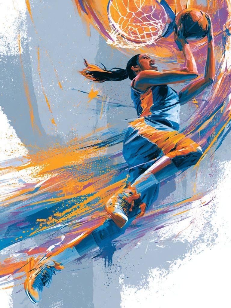 Basketball Slam Illustration Poster. poster detail