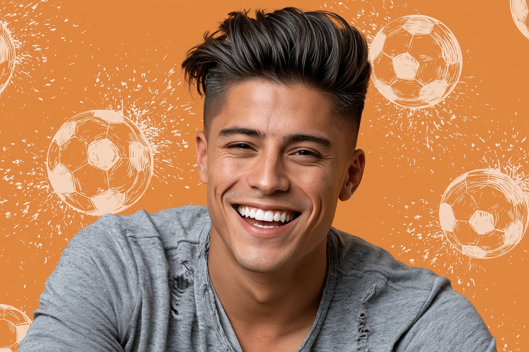 Smiling Soccer Portrait Poster. poster — photography art