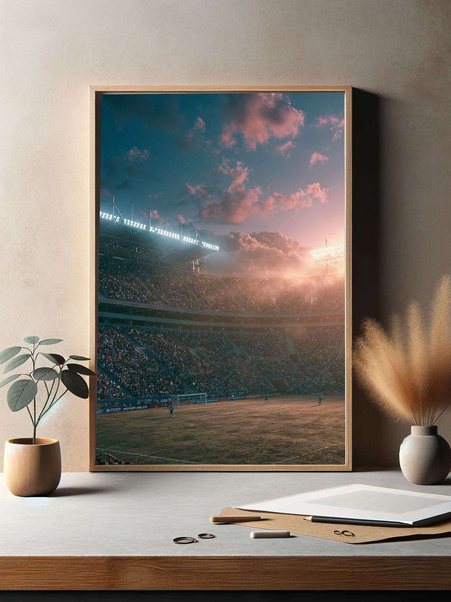 Sunset Stadium Match Photography Poster. — room view 2