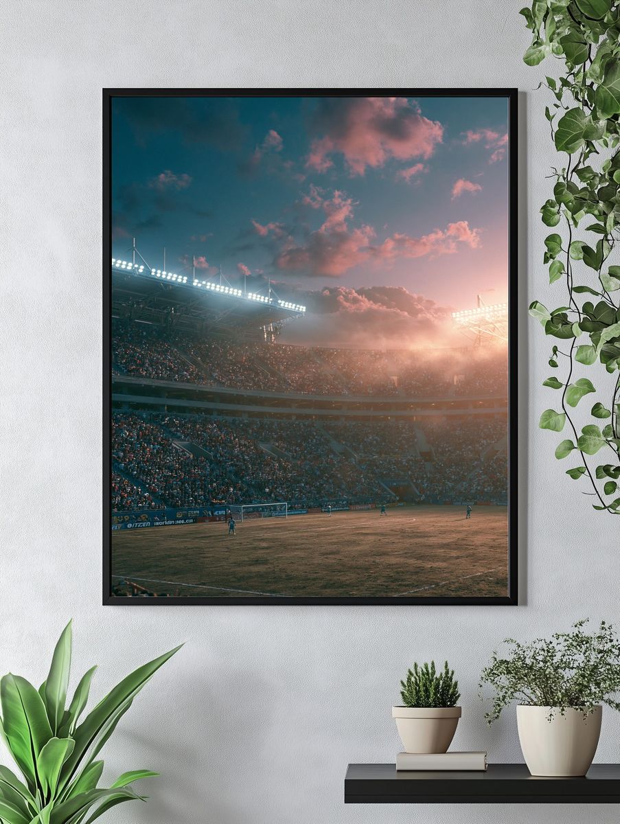Sunset Stadium Match Photography Poster. — room view 4