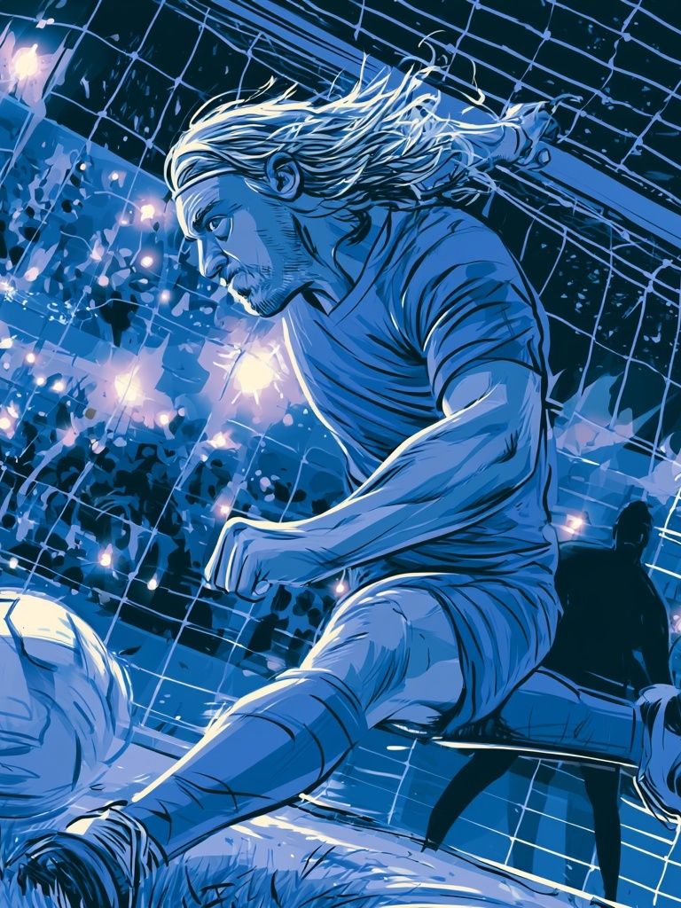 Soccer Striker Action Illustration Poster. poster detail