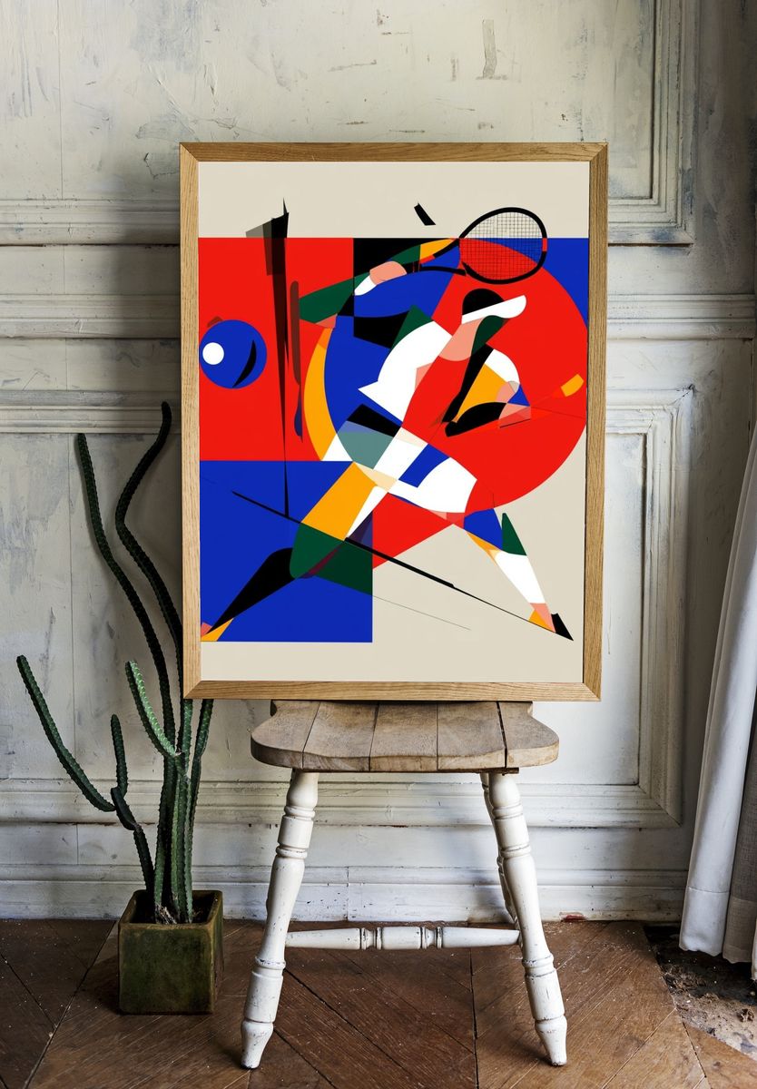 Abstract Tennis Player Poster. room preview