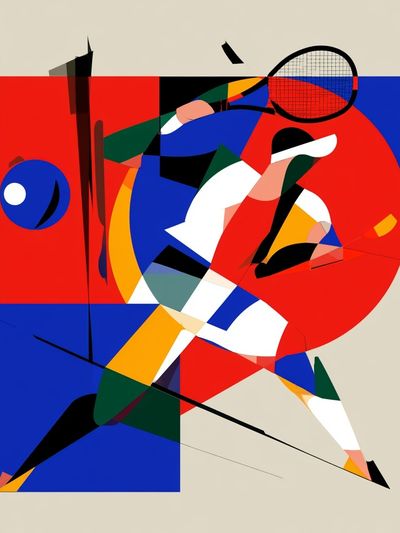 Abstract Tennis Player Poster. poster