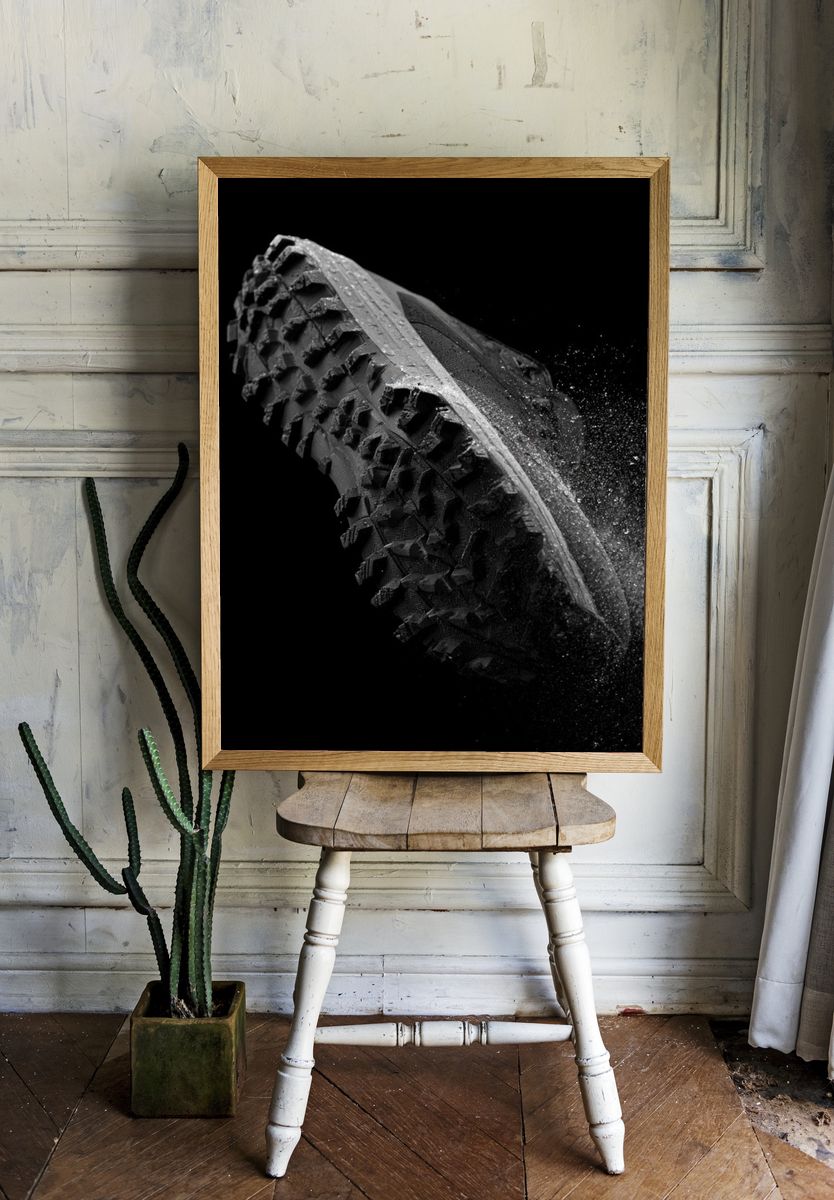 Trail Running Shoe Black-White Poster. room preview