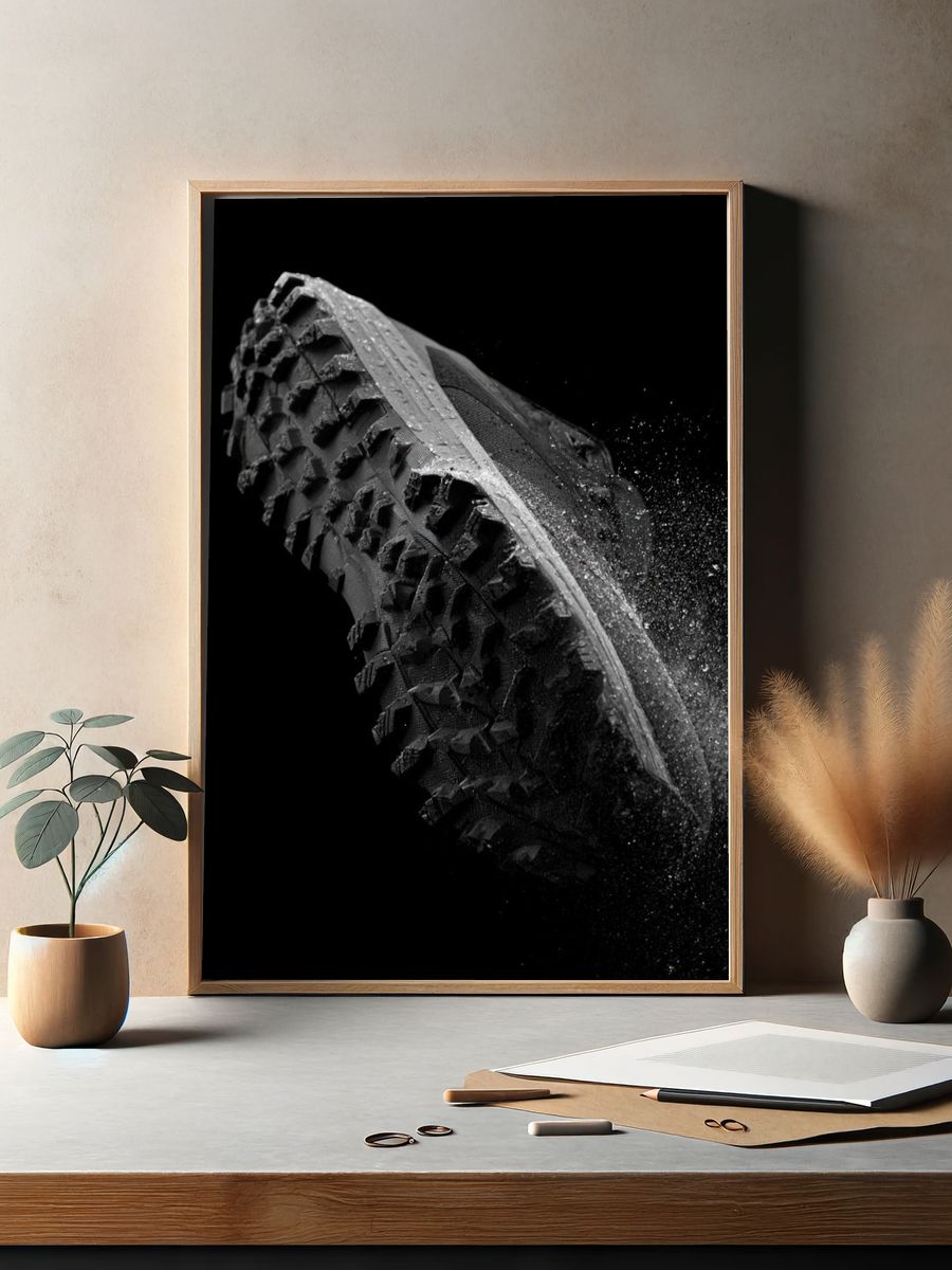 Trail Running Shoe Black-White Poster. — room view 2