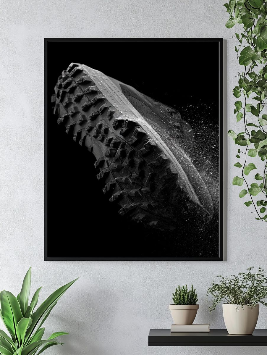 Trail Running Shoe Black-White Poster. — room view 4