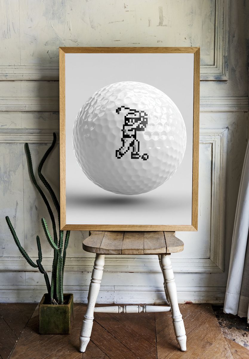 Pixel Golf Ball Poster. — room view 1