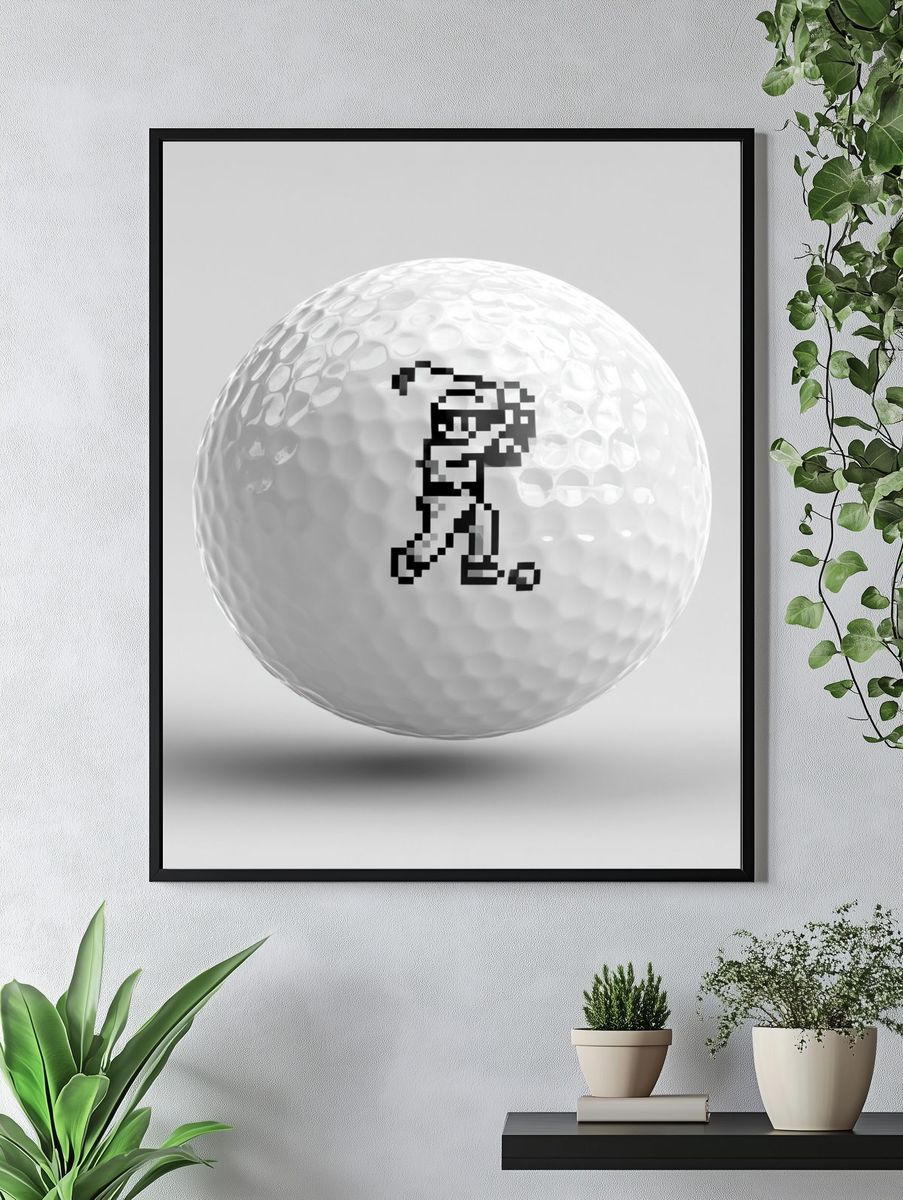 Pixel Golf Ball Poster. — room view 4