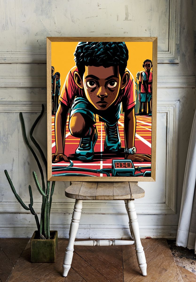 Sprinter Start Line Illustration Poster. room preview