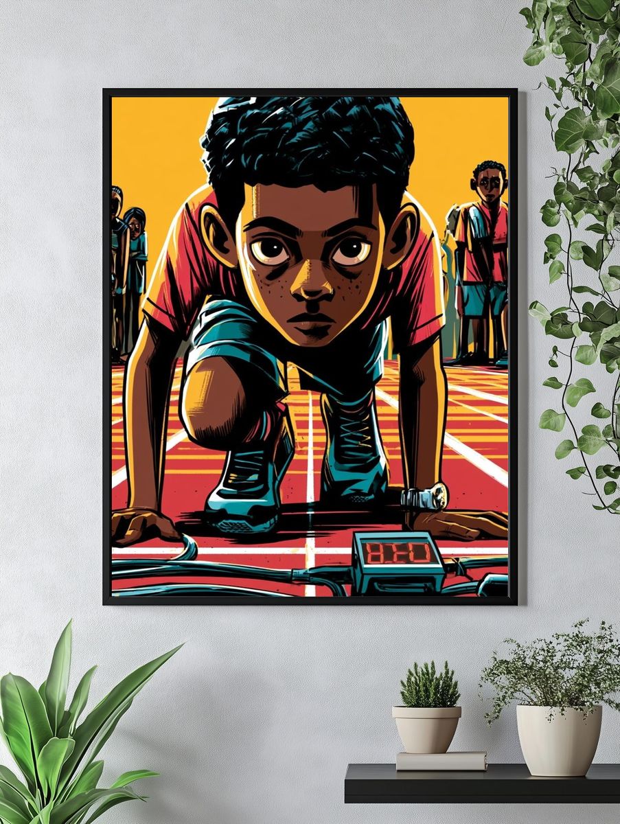 Sprinter Start Line Illustration Poster. — room view 4