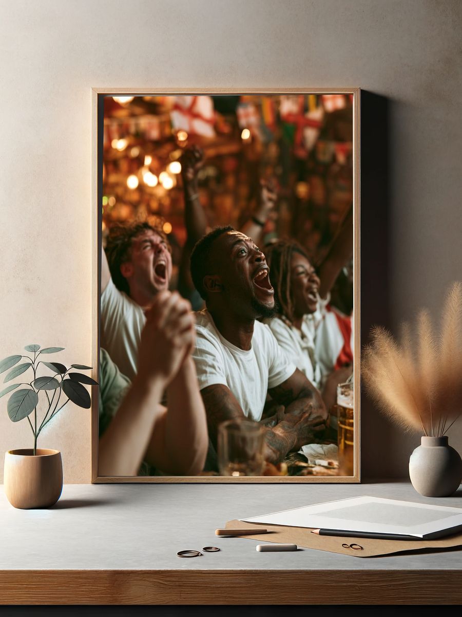 Cheering Crowd Sports Photography Poster. — room view 2