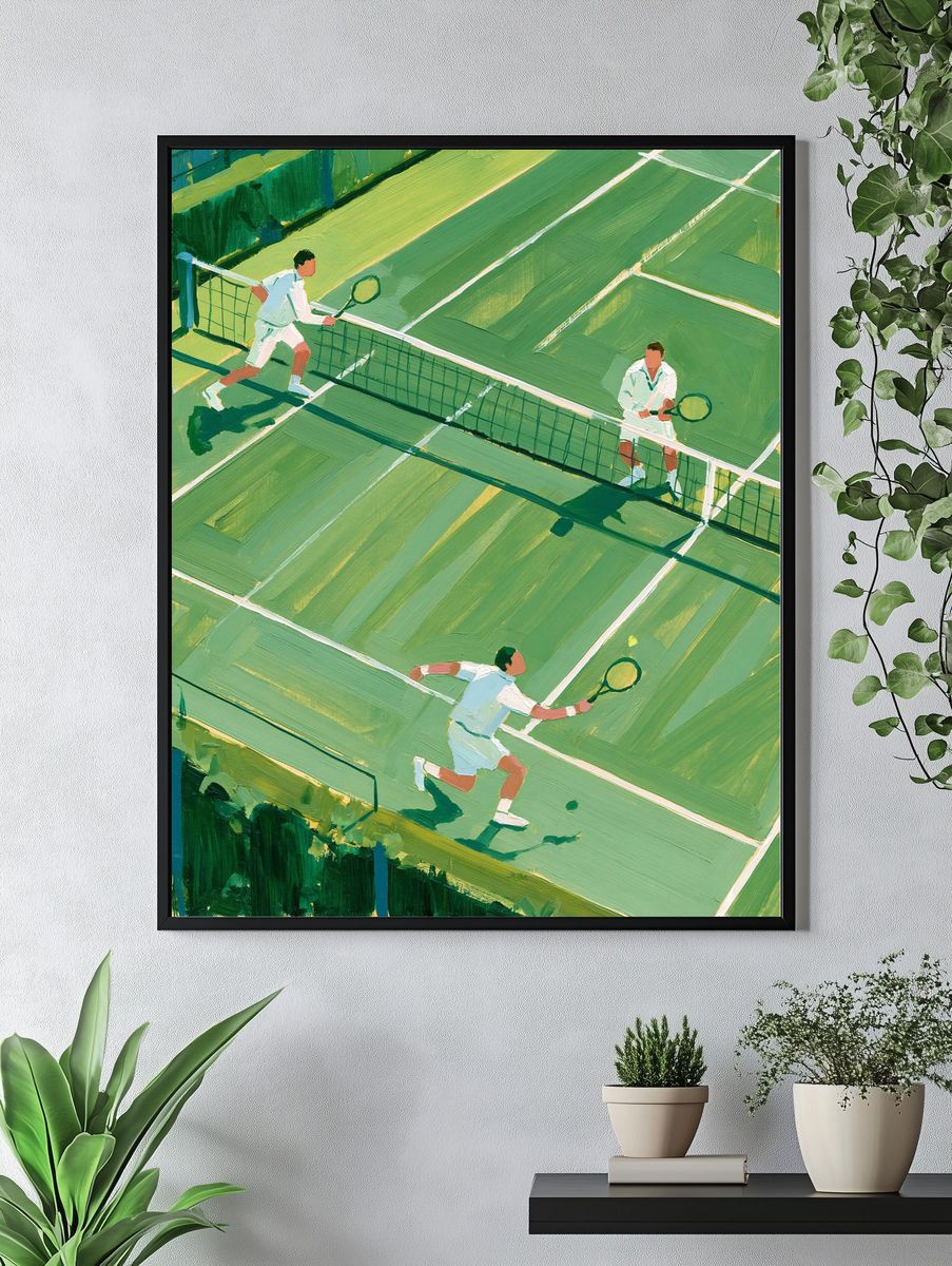 Tennis Match Illustration Poster. — room view 4