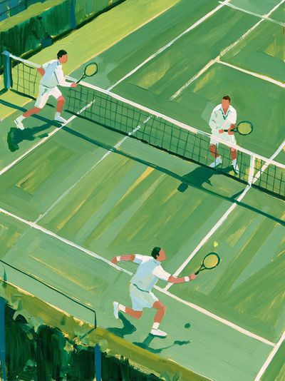Tennis Match Illustration Poster.