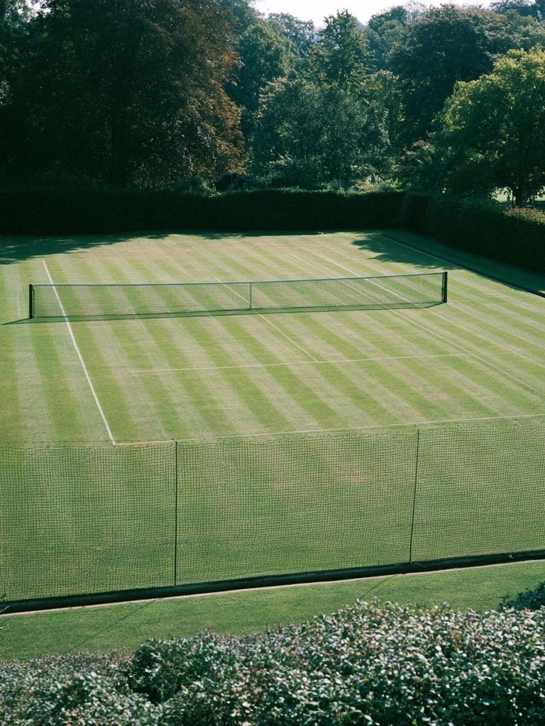 Tennis Court Landscape Photography Poster. poster detail