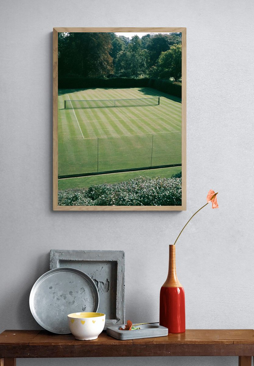 Tennis Court Landscape Photography Poster. — room view 3