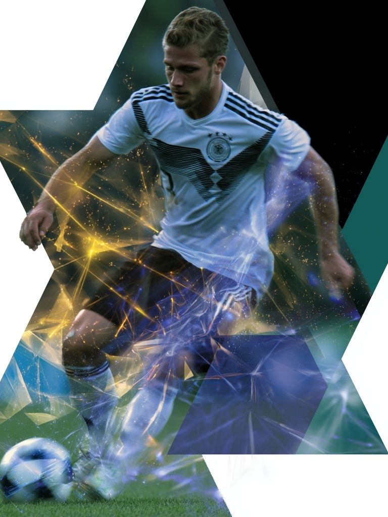 Dynamic Soccer Player Illustration Poster. poster detail