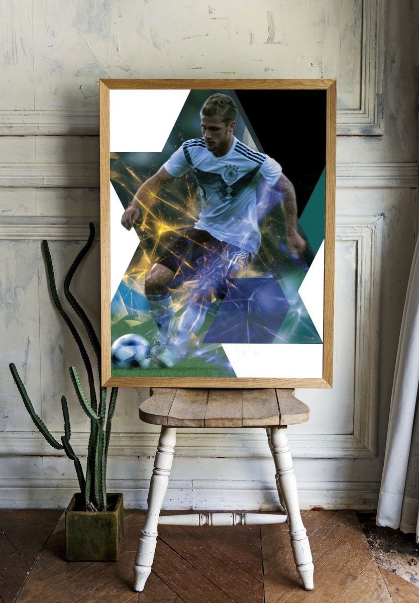 Dynamic Soccer Player Illustration Poster. room preview
