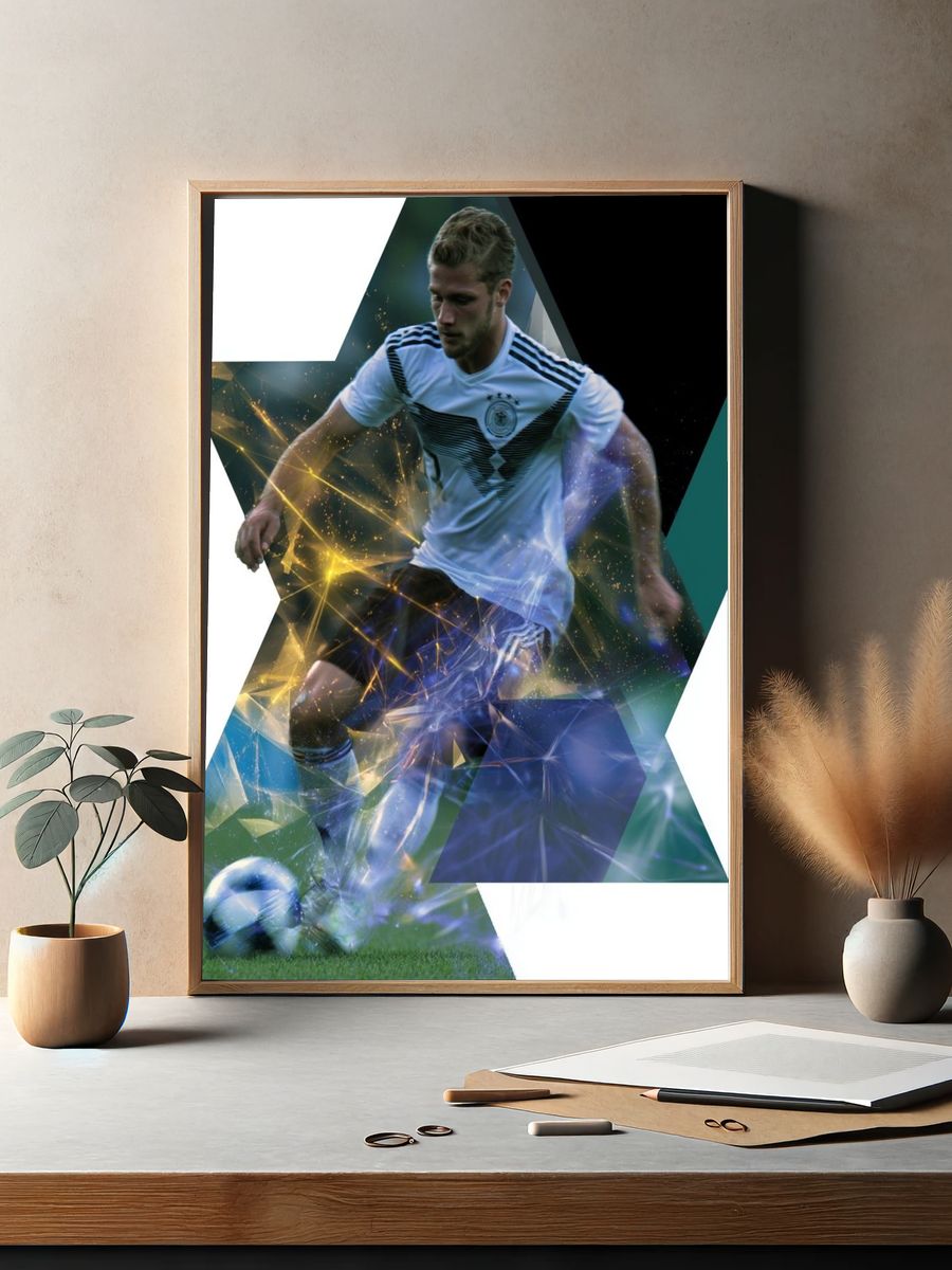 Dynamic Soccer Player Illustration Poster. — room view 2
