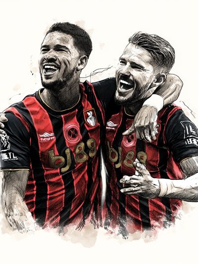 AC Milan Celebration Illustration Poster.