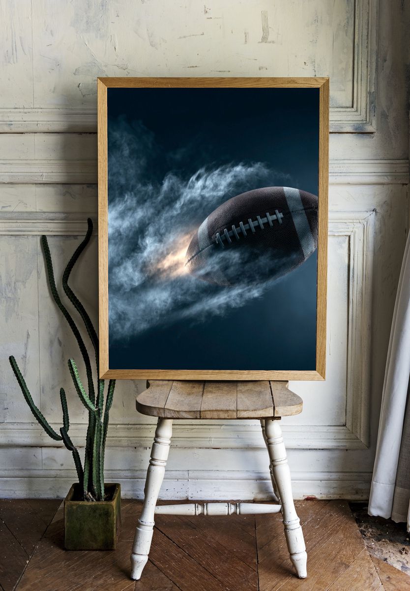 Football in Motion Photography Poster. room preview