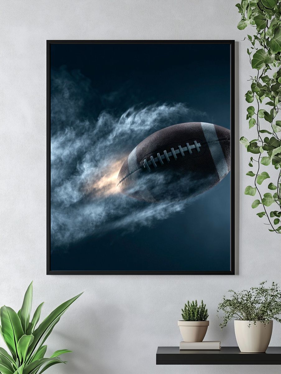 Football in Motion Photography Poster. — room view 4