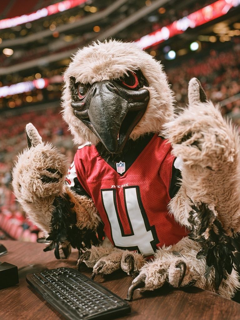 Falcon Mascot Stadium Portrait Poster. poster — sport art