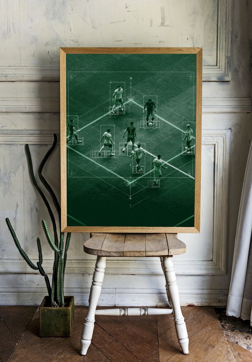 Soccer Tactics Green Poster. room preview