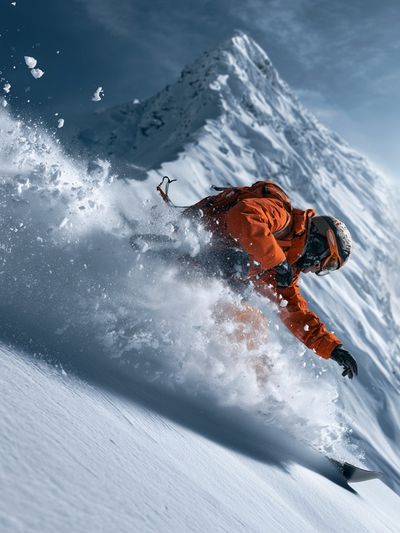 Powder Snowboarder Action Poster. poster