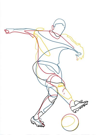 Football Player Line Art Poster. poster