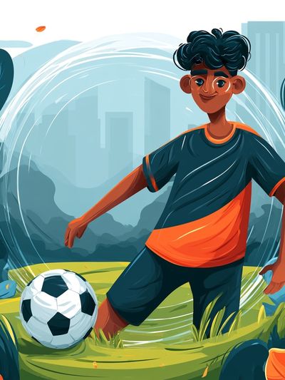 Soccer Player Illustration Poster.