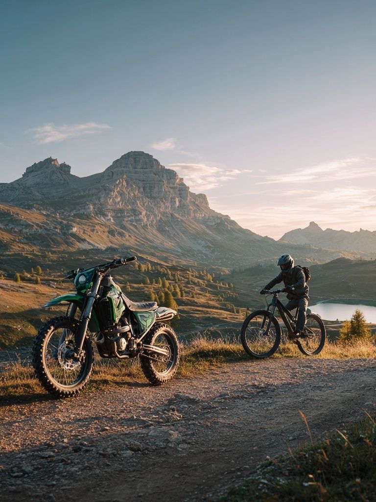 Mountain Biking at Sunrise Poster. poster — sport art