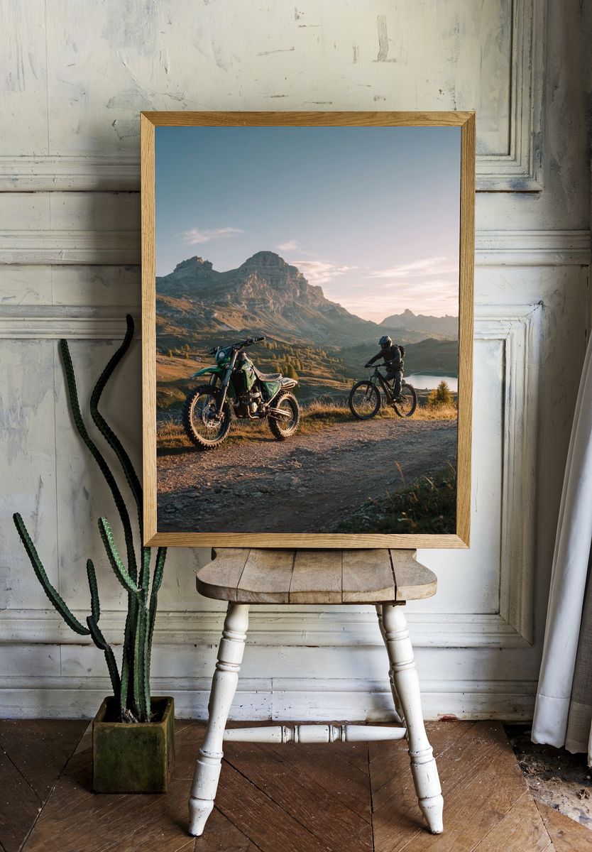 Mountain Biking at Sunrise Poster. room preview