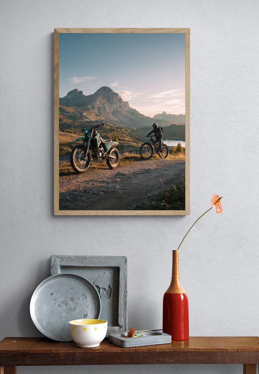 Mountain Biking at Sunrise Poster. — room view 3