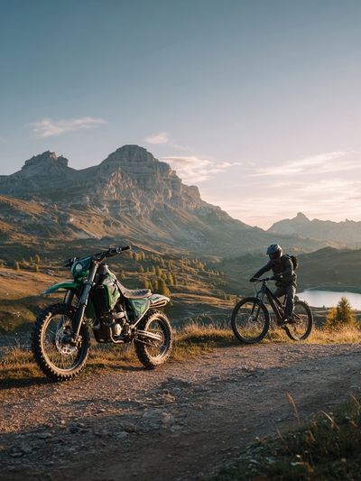 Mountain Biking at Sunrise Poster.