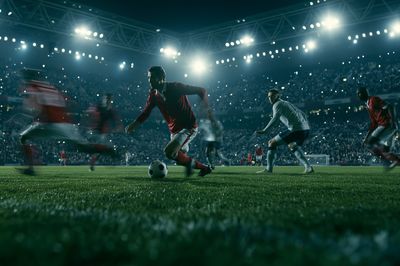Stadium Soccer Match Photography Poster.