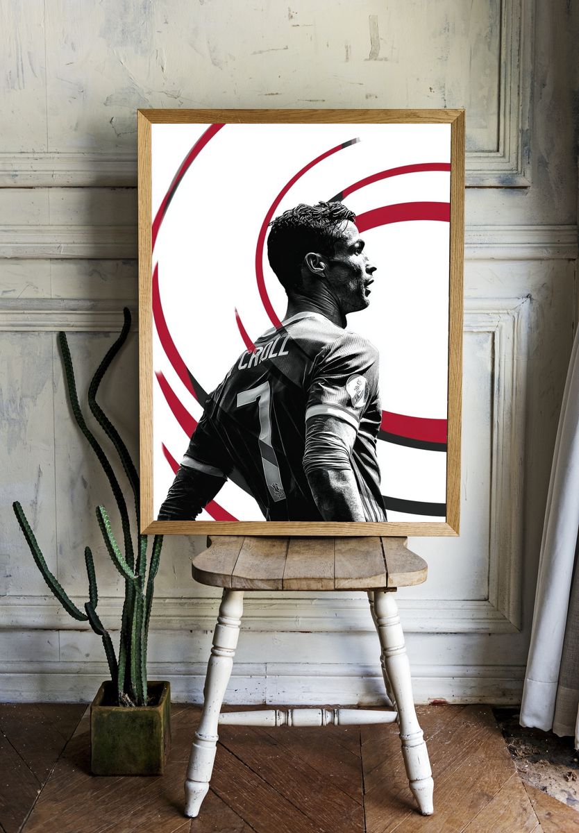 Soccer Player Portrait Illustration Print. — room view 1