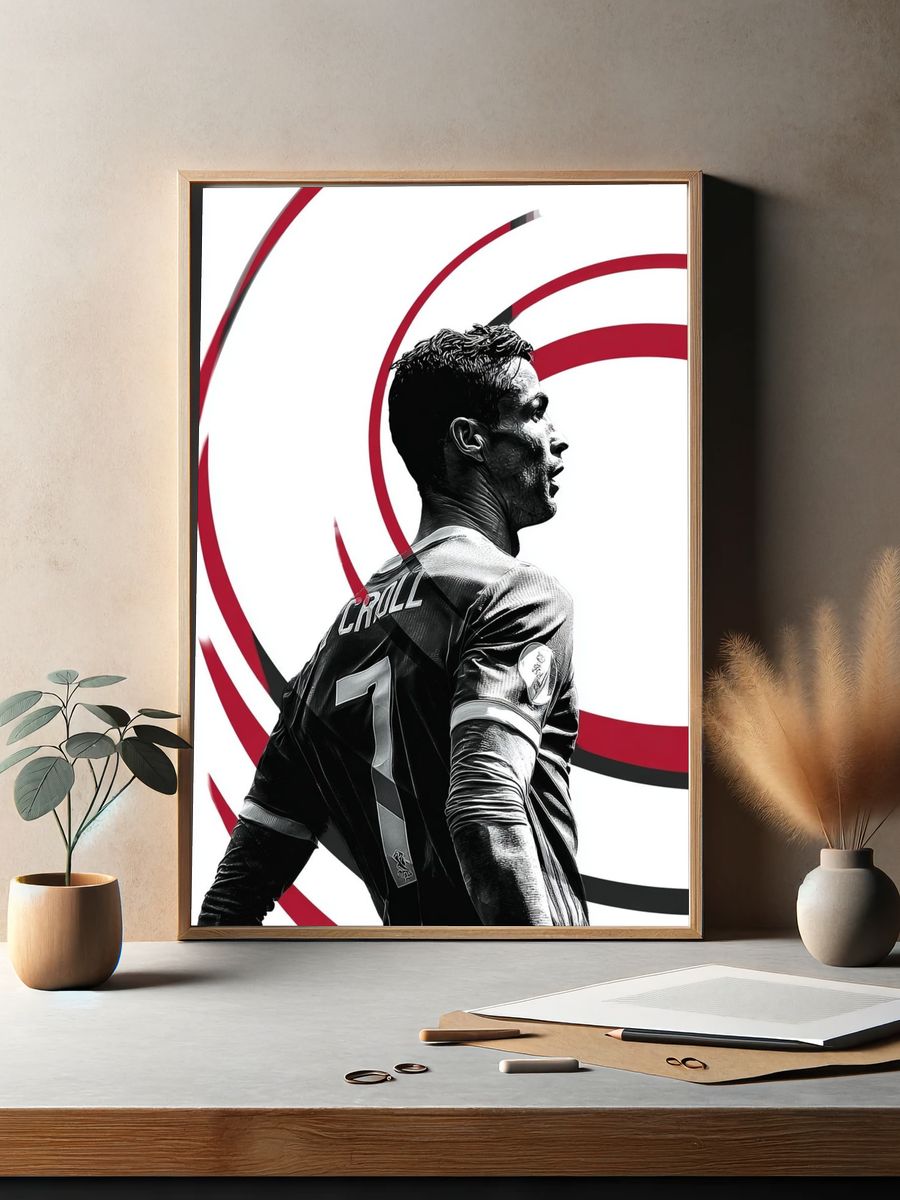 Soccer Player Portrait Illustration Print. — room view 2